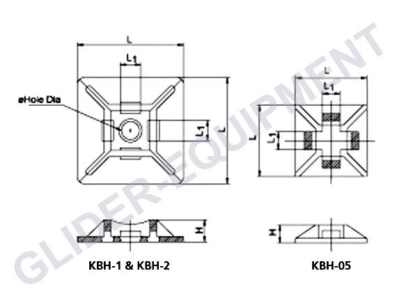 Tirex Tiewrap plakzadel 13 x 13 x 3mm zwart [D10049]